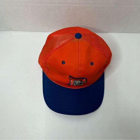 Vtg Denver Broncos Hat-Rope Bill-Orange Mesh Blue Brim Made In Korea OSFA - Picture 2 of 8